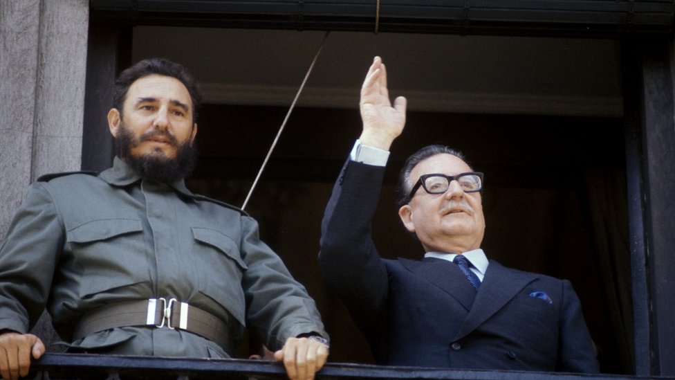 Fidel Castro y Salvador Allende en 1972.
