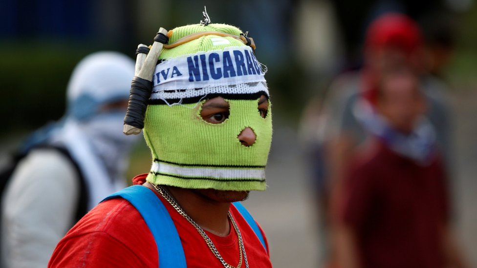 Manifestante en Nicaragua.