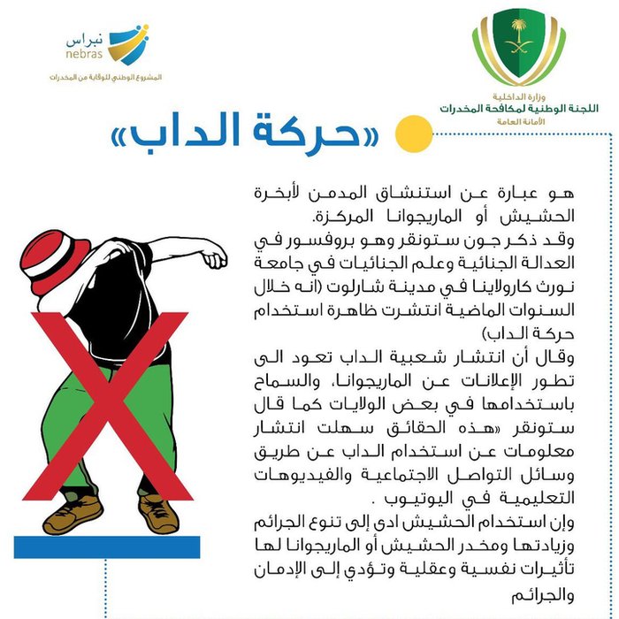 Инфографика против прикосновения от Национальной комиссии Саудовской Аравии по борьбе с наркотиками