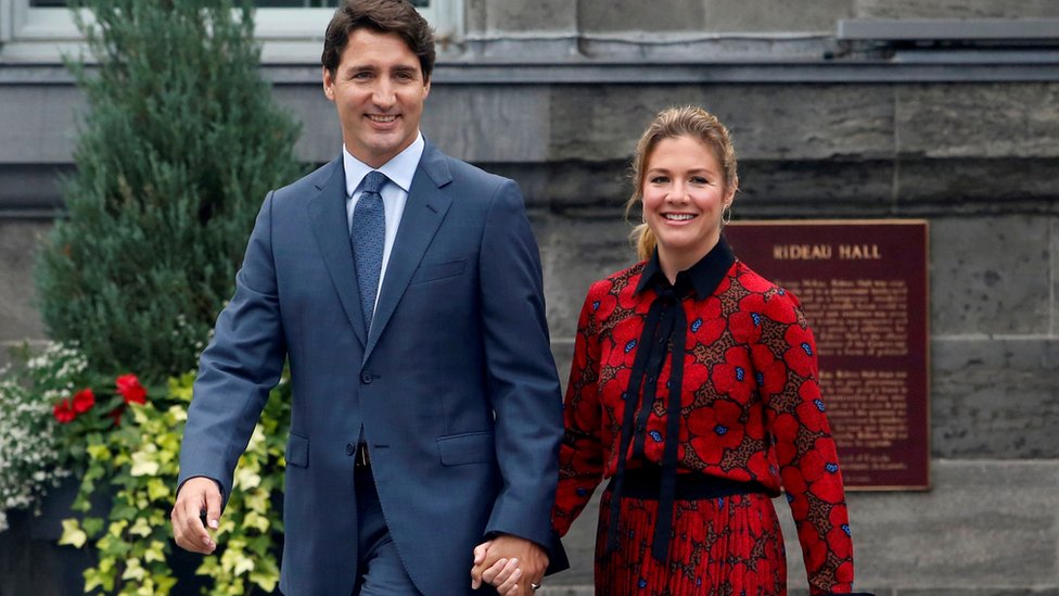 رئيس الوزراء الكندي جاستن ترودو وزوجته صوفي غريغوار