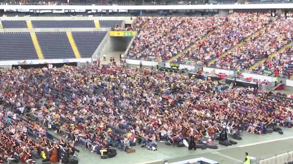 World record for the largest orchestra BBC News