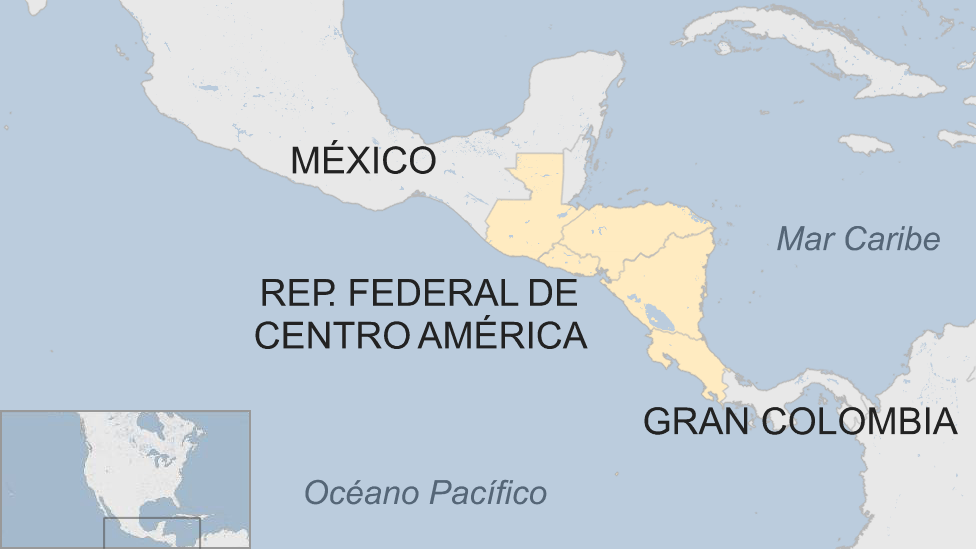 Mapa de la República Federal de Centroamérica