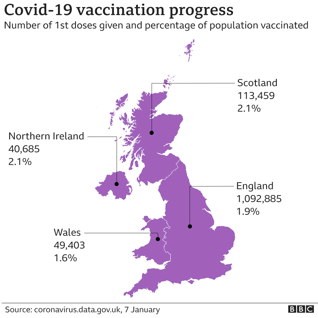 Vaccine map of UK