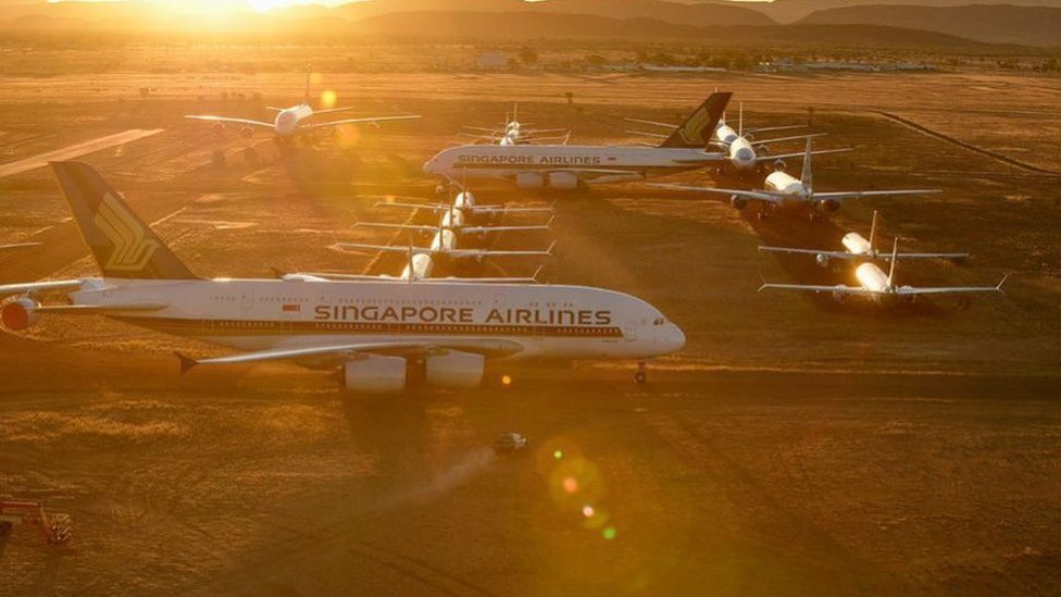 تستقر الآن بعض طائرات الخطوط الجوية السنغافورية في مطار أليس سبرينغز في أستراليا لتفادي تآكل أجزائها