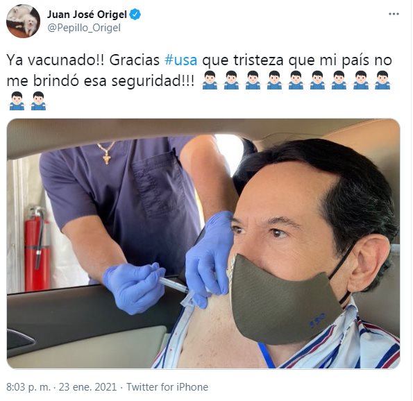 Un tuit de Juan José Origel