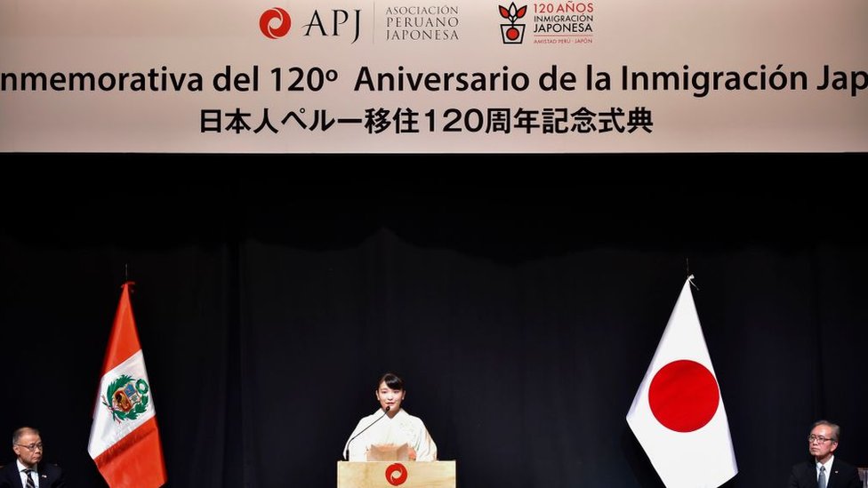 Ceremony celebrating 120 years of Japanese immigration in Peru.