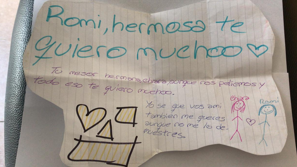 Carta de Chiara a Romina: "Romi, hermosa, te quiero mucho"