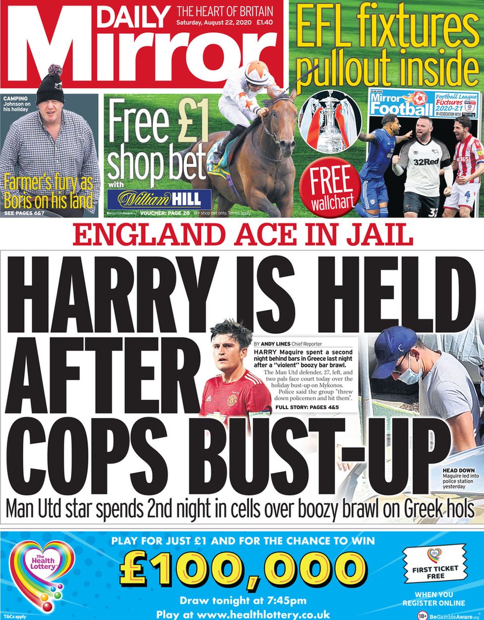 The Daily Mirror front page