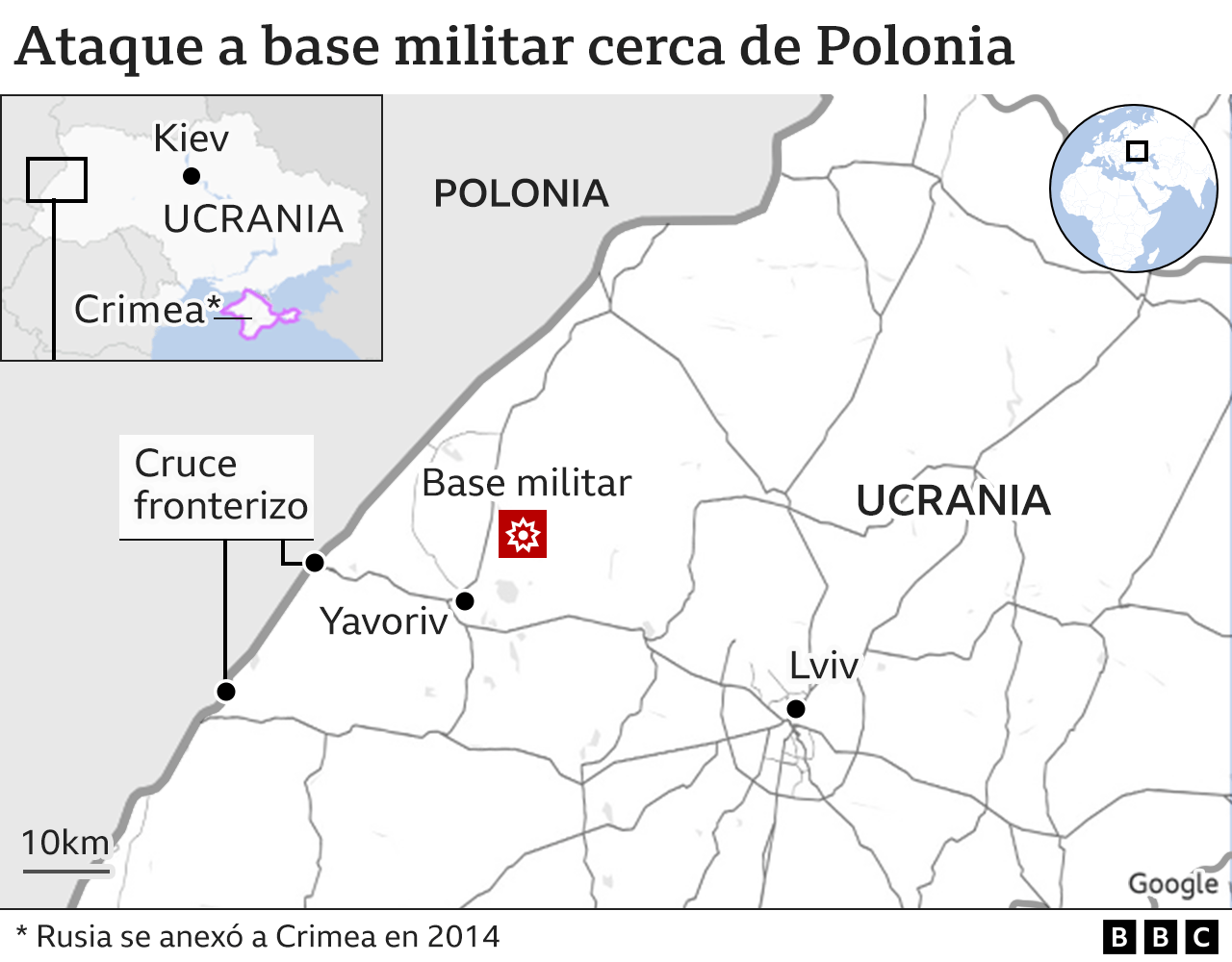 mapa con ubicación del ataque.