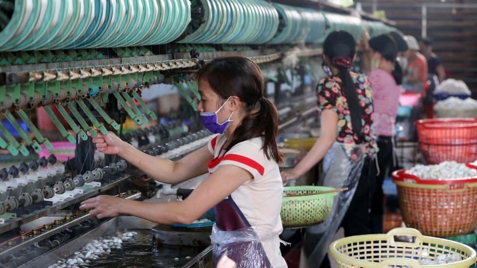 Fábrica de tejidos en Dalat, Vietnam.