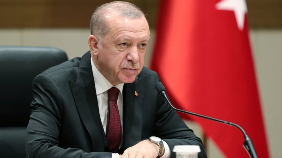 Президент Турции Реджеп Тайип Эрдоган выступает в Стамбуле, Турция. Фото: 3 февраля 2020 г.