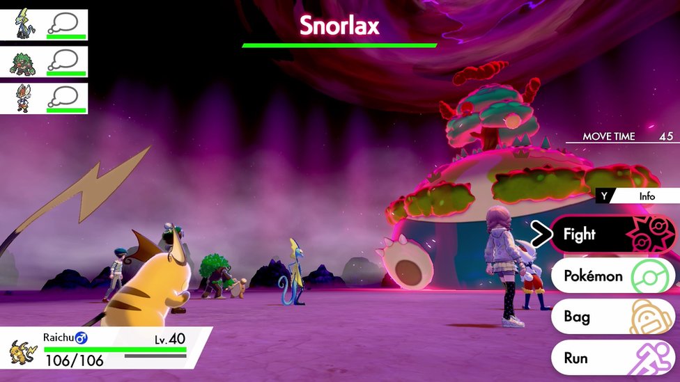 Snorlax in a Max Raid Battle in Pokemon Sword and Shield