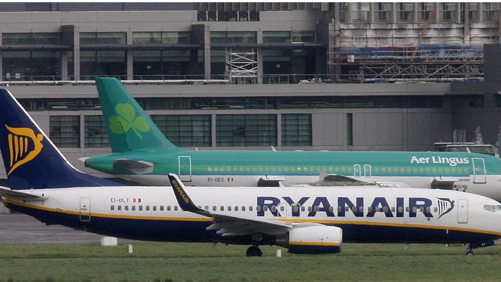 Самолет Ryanair в аэропорту Дублина