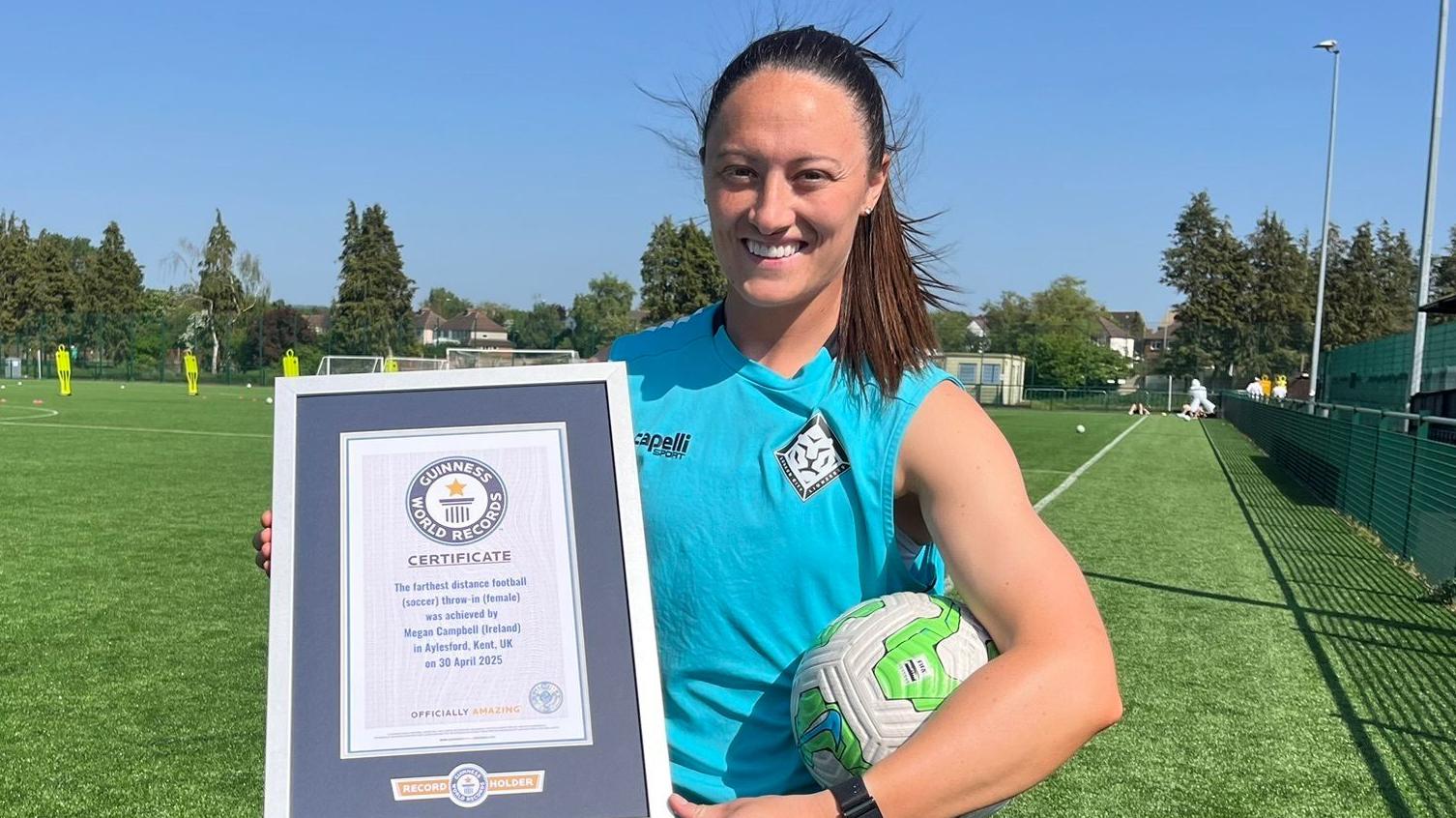 Irish Footballer Megan Campbell Breaks World Record for Longest Throw-In 2 Guinness World Record: Irish footballer sets longest throw-in