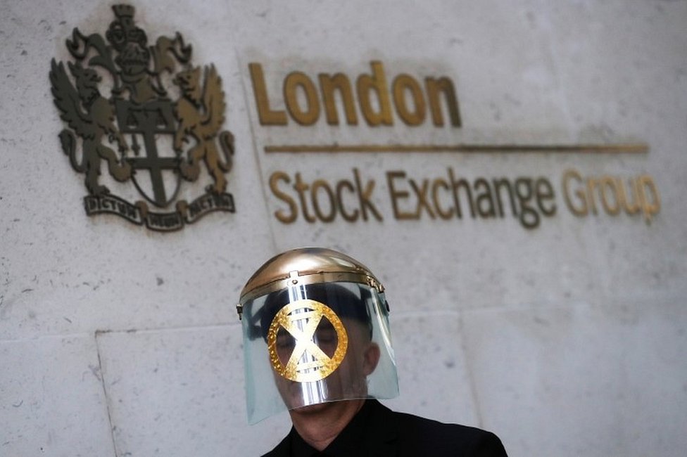 Протестующий на Лондонской фондовой бирже