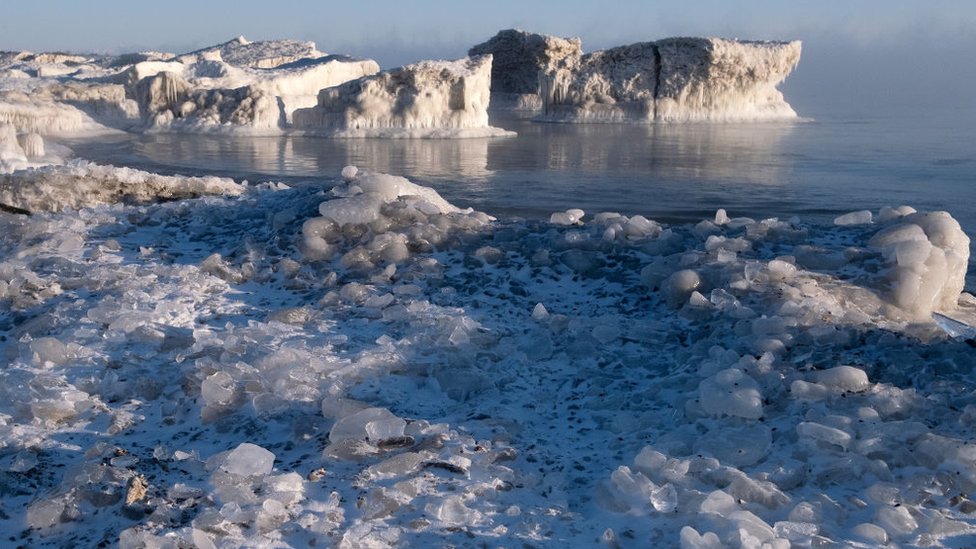 Lago Michigan congelado Lago Michigan congelado