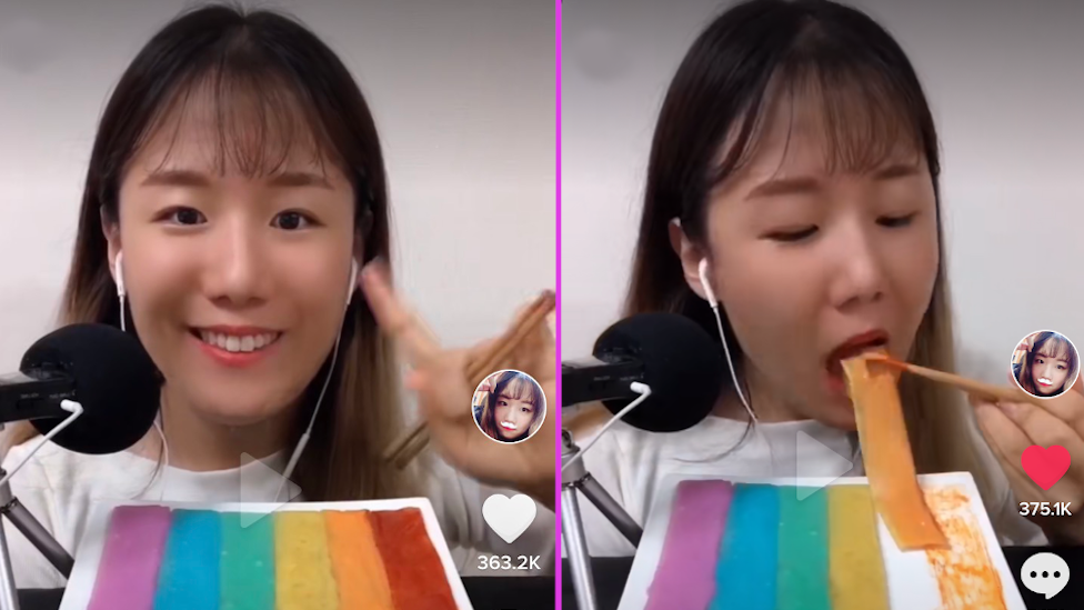 asian people eating with big spoons｜TikTok Search