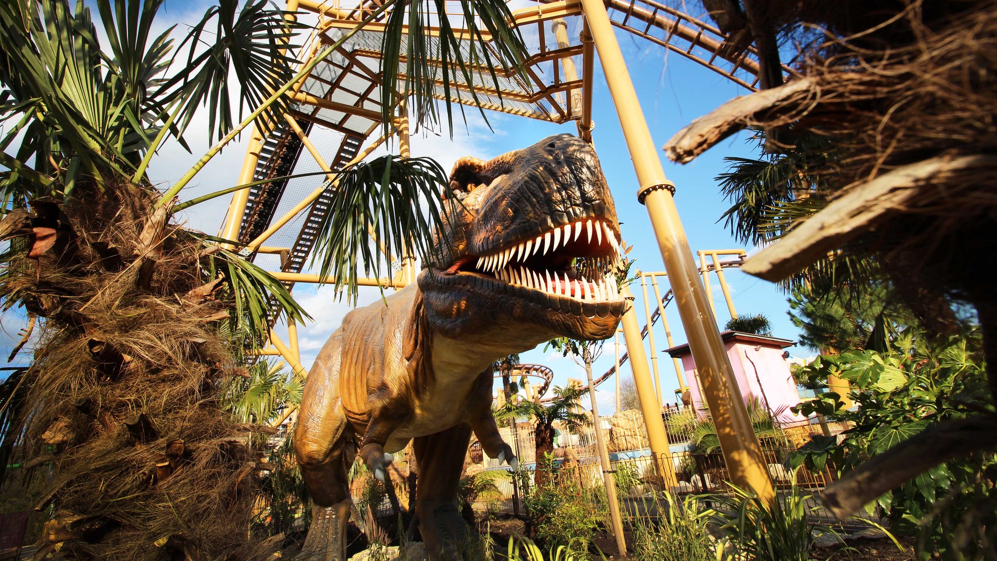 A dinosaur theme park for families