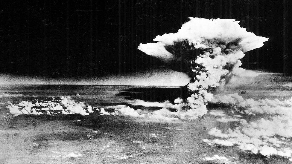 Vista aérea de Hiroshima poco después de que explotara la bomba atómica.