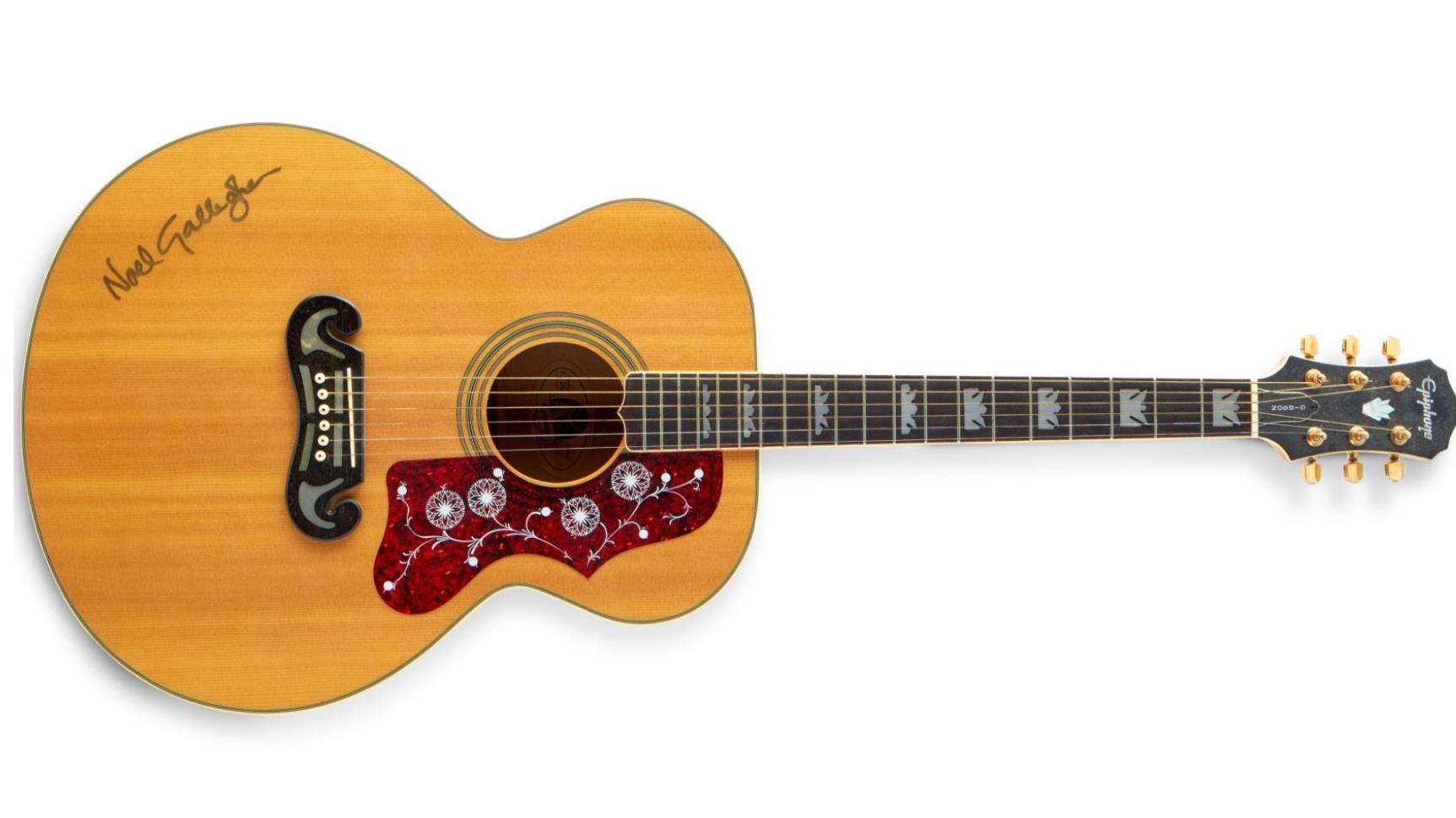 Oasis 'Wonderwall' guitar signed by Noel Gallagher up for auction