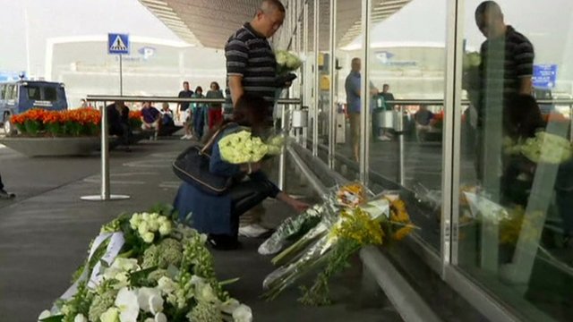 Memorial flowers at airport