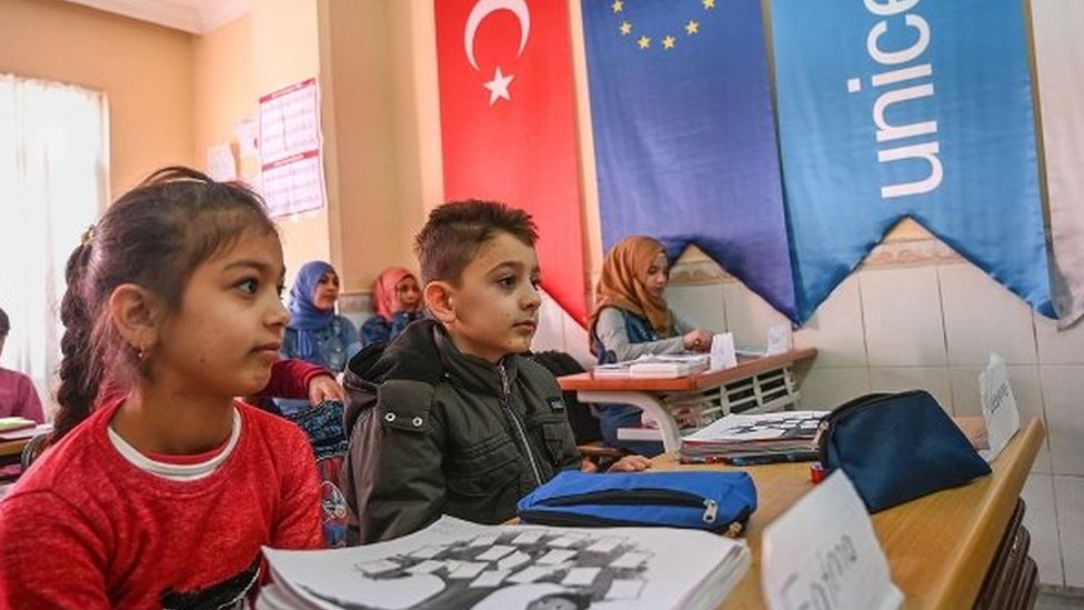 Türkiye'de bir okuldaki Suriyeli öğrenciler