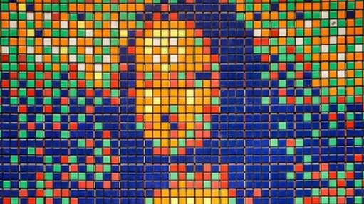 mona lisa rubik's cube mosaic