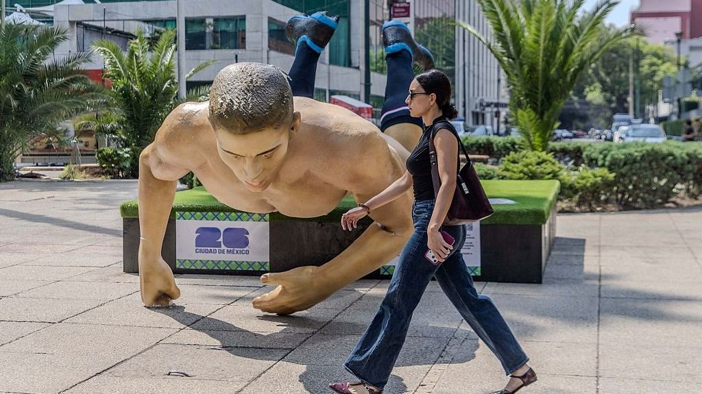Watch: Protesters topple World Cup player statues in Mexico City