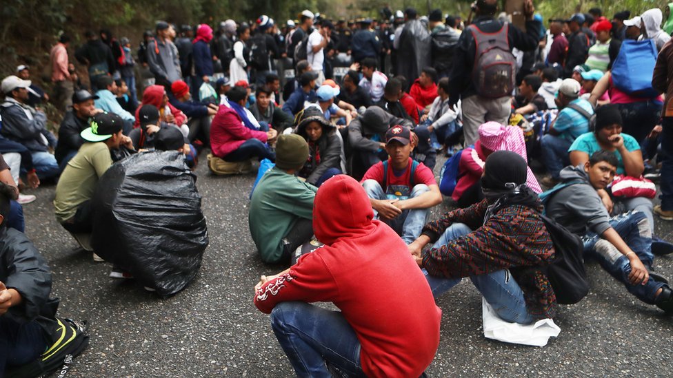Inmigrantes procedentes de Honduras se formaron en caravana el pasado mes de enero