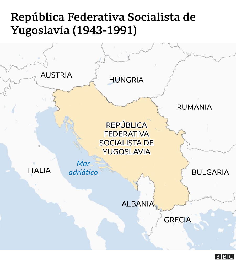 Mapa antigua Yugoslavia