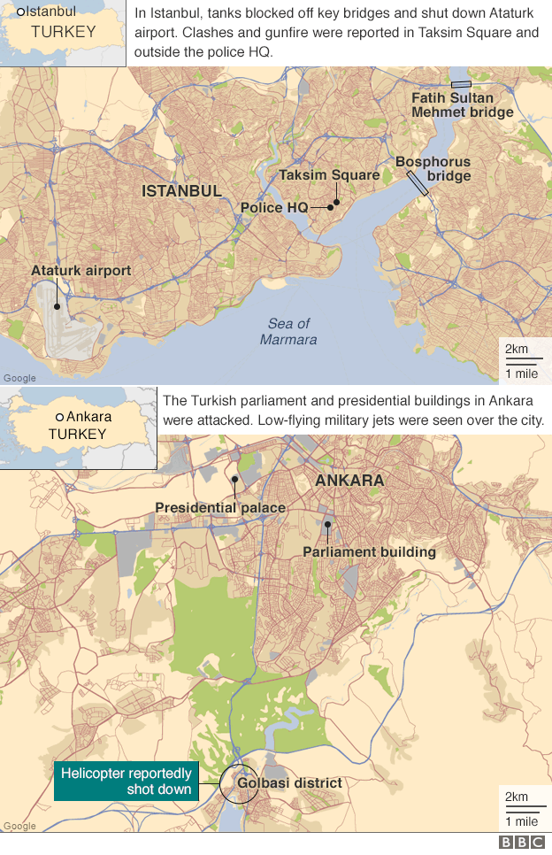 Карта Анкары и Стамбула