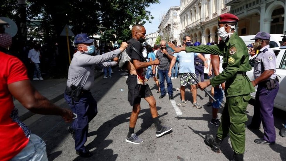 Cubans stage rare protests over Covid measures