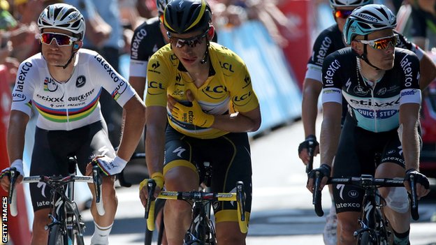 BBC Sport - Tour de France 2015: Leader Tony Martin breaks collarbone