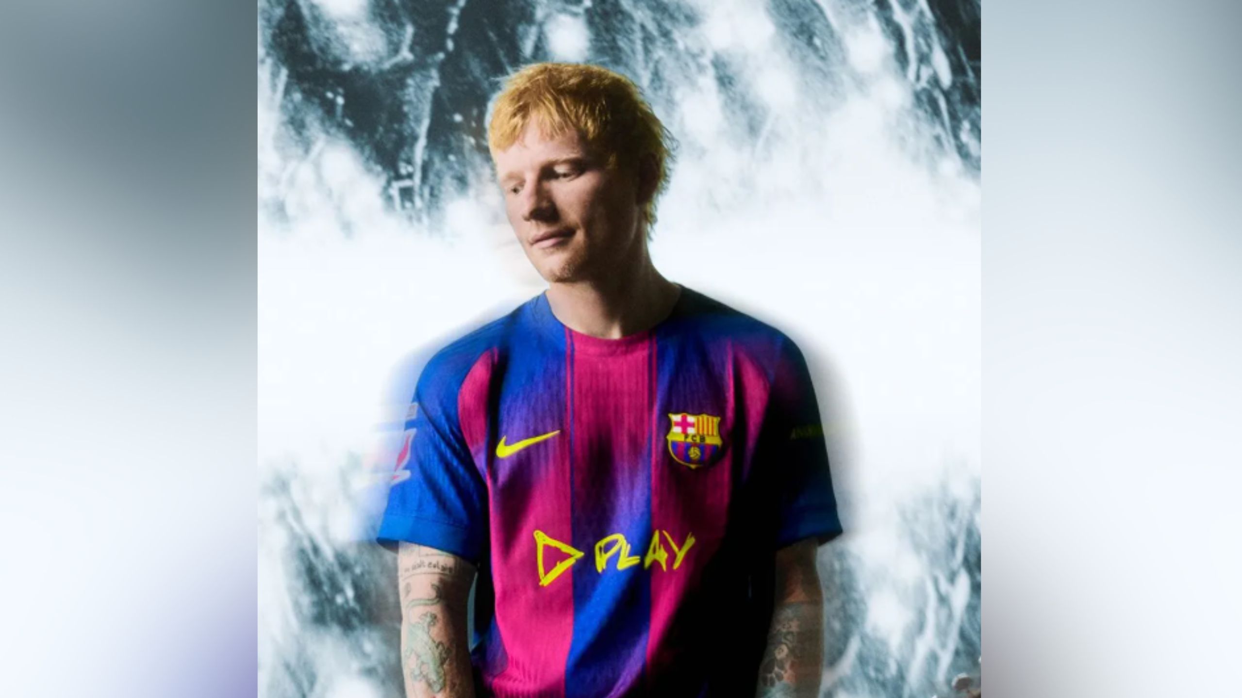 Ed Sheeran album Play unveiled as FC Barcelona shirt sponsor