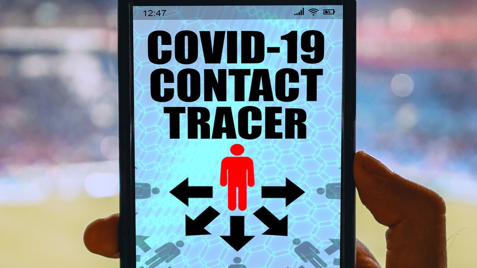 Мокап приложения для отслеживания контактов Coved-19