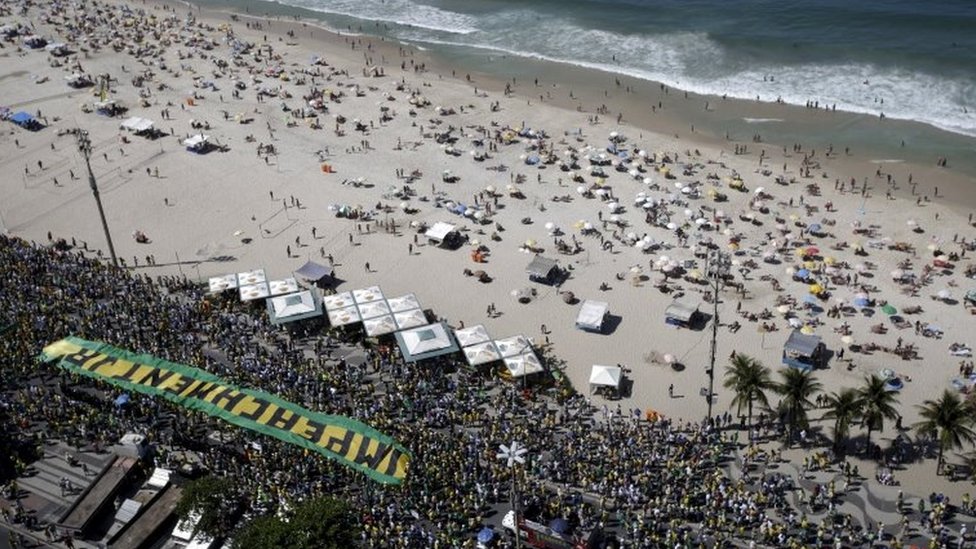Protesto pelo impeachment de Dilma Rousseff, no Rio, em 2015