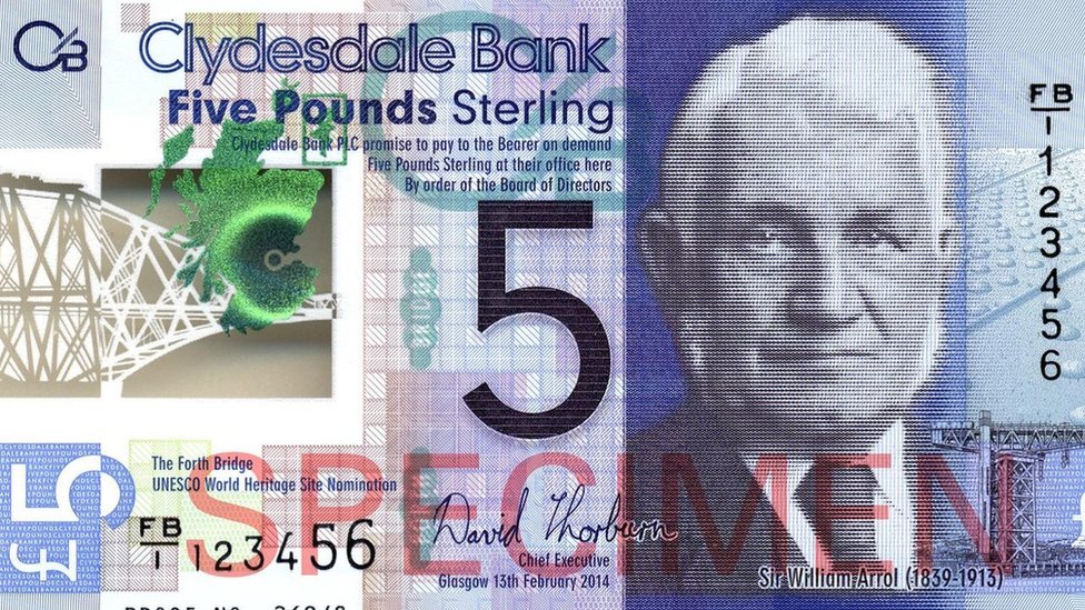 Новая банкнота Clydesdale Bank ? 5