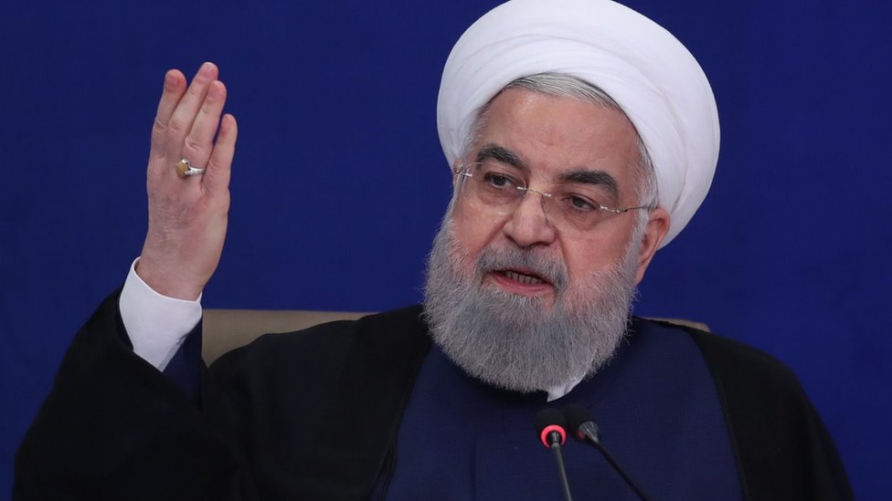 Iranian President Hassan Rouhani speaks at a cabinet meeting in Tehran (26 May 2021)