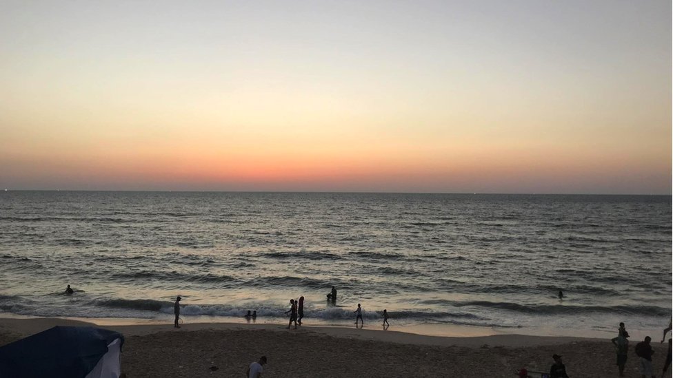 A view of the sea in Gaza from al-Zahra