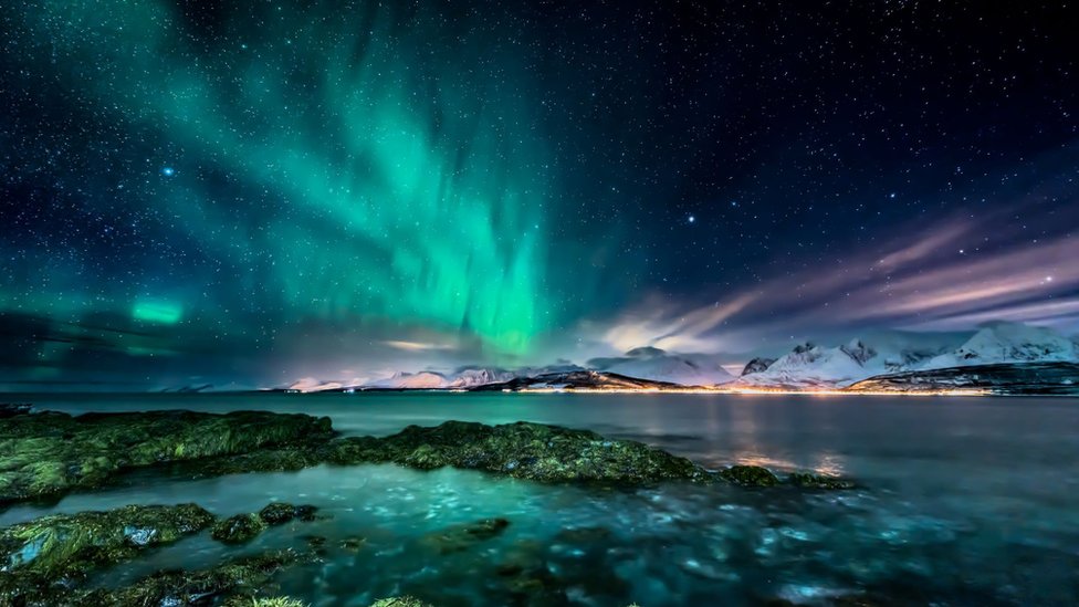 Aurora boreal del Ártico.