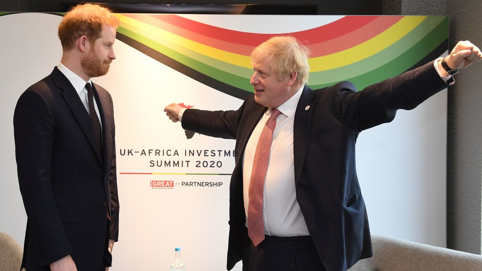 Герцог Сассекский и Борис Джонсон на инвестиционном саммите Великобритания-Африка