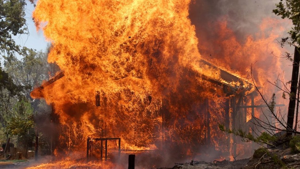 A house on fire