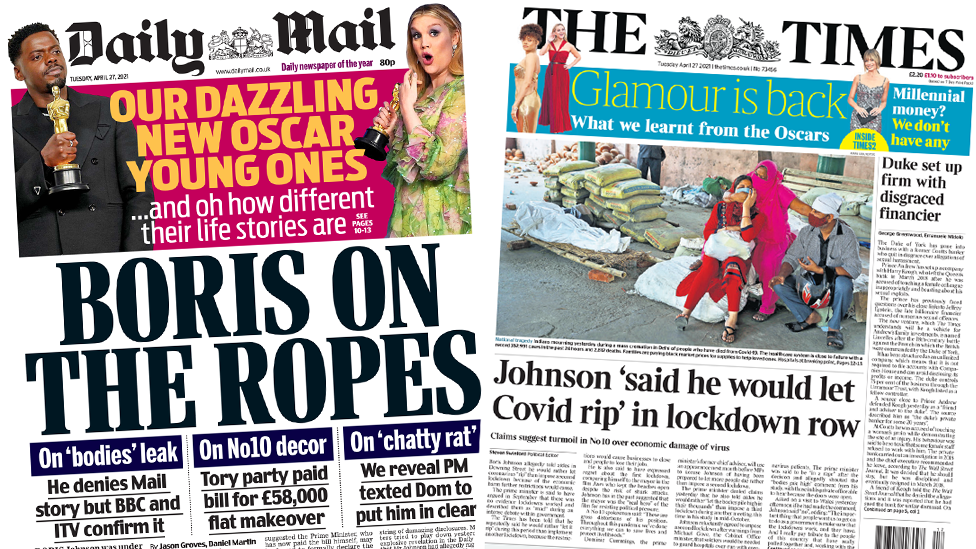 Newspaper Headlines Boris On Ropes And New Let Covid Rip Claim c News