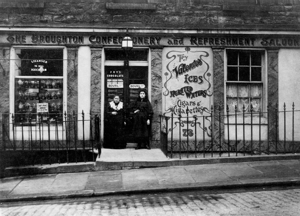 Магазин Пачитти, торгующий льдом Валенте, Эдинбург 1907 г.