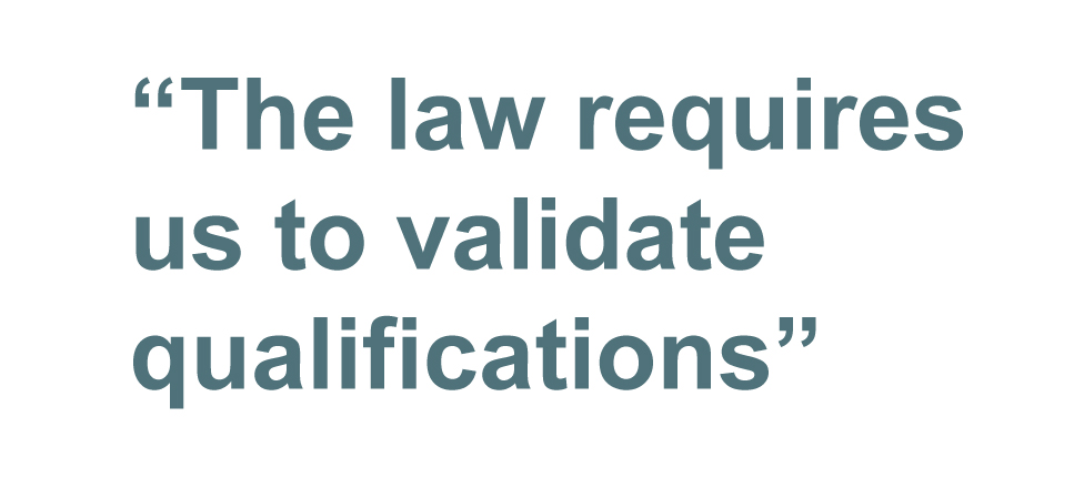 Цитата: Закон требует от нас подтверждения квалификации