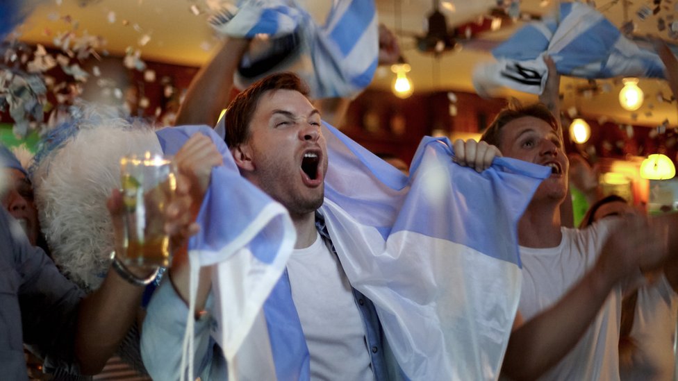 Fanáticos argentinos celebrando