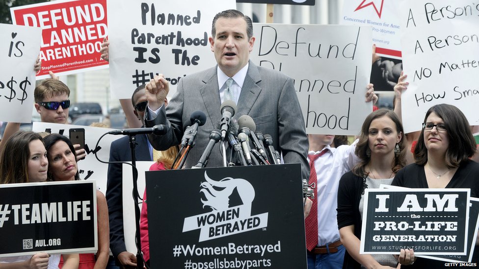 Сенатор Тед Круз присутствует на митинге против абортов у здания Верховного суда