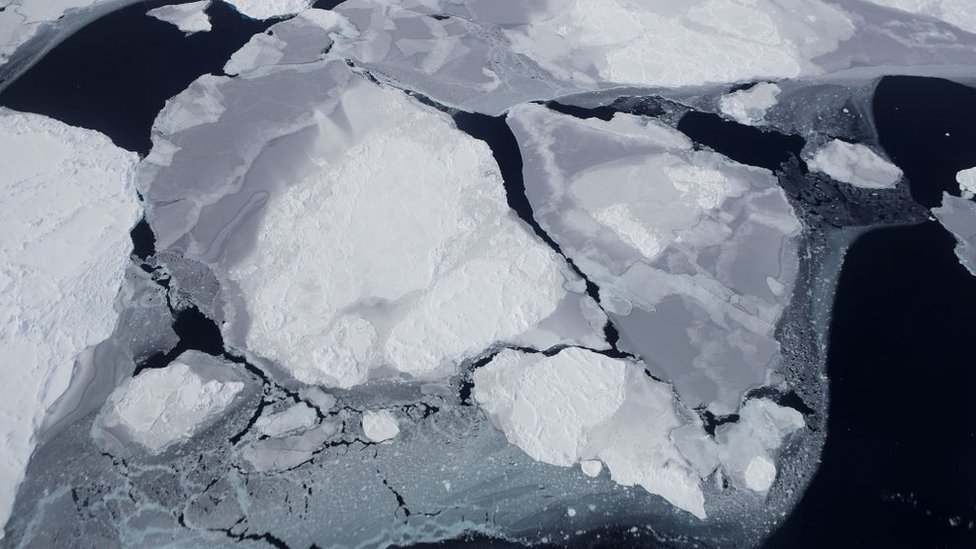 Nasa satellite image of ice loss in Antarctica