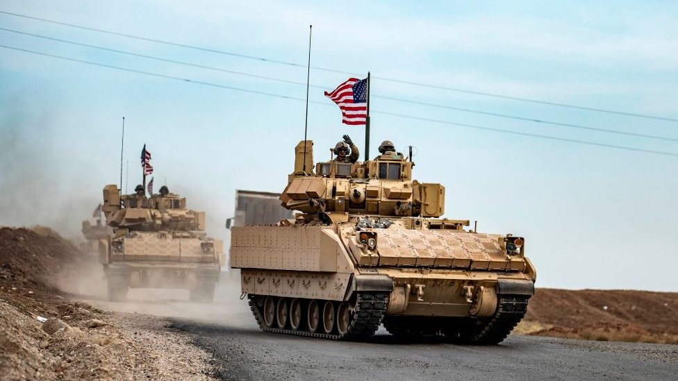Tanques de EE.UU. patrullan la frontera de Siria con la zona kurdistán de Irak, 12 de enero 2021