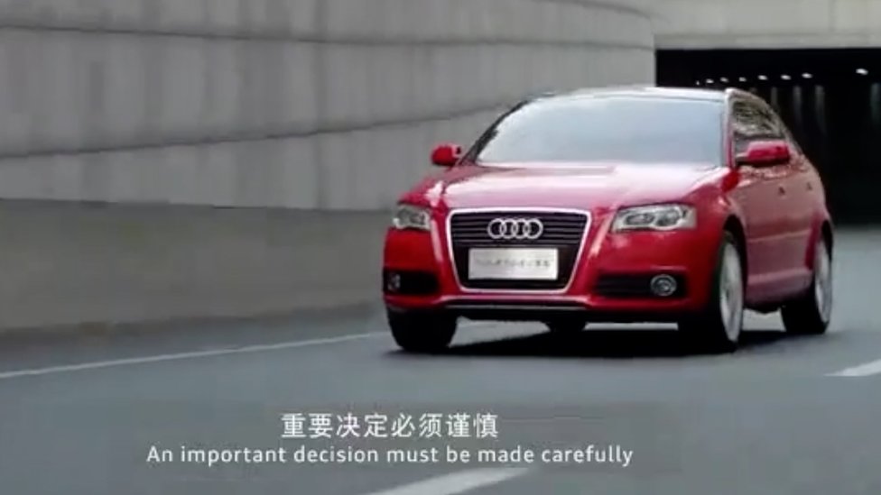 Audi Advert Criticised In China For Being Sexist Bbc News 8836